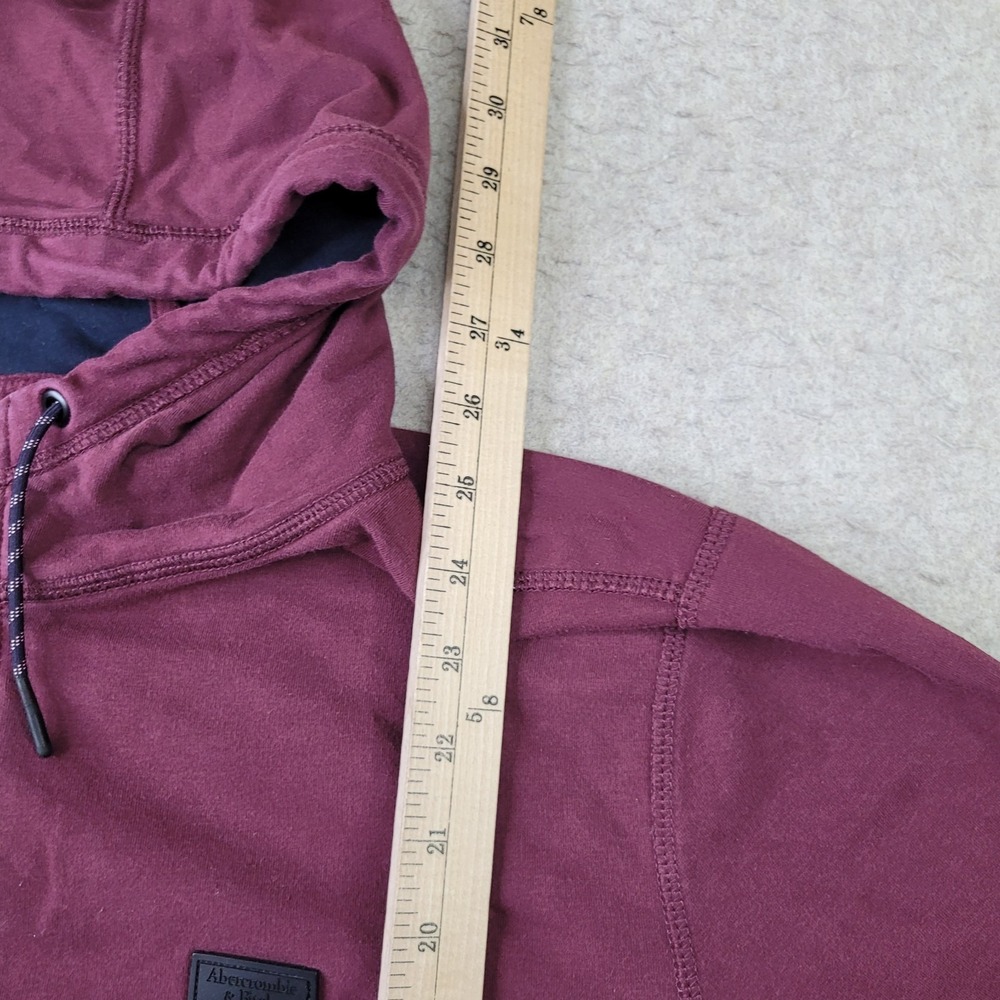 Abercrombie Fitch Full Zip Hoodie Sweatshirt Mens XL Maroon Hooded Pockets - Picture 6 of 7